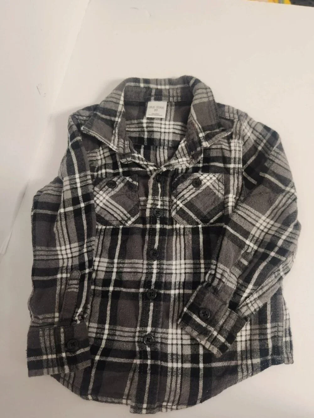Flannel shirts lot of 2 toddler 3t black plaid